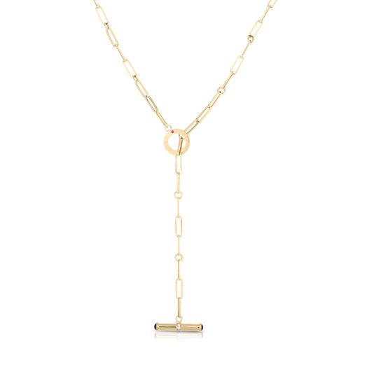 Yellow gold paperclip necklace