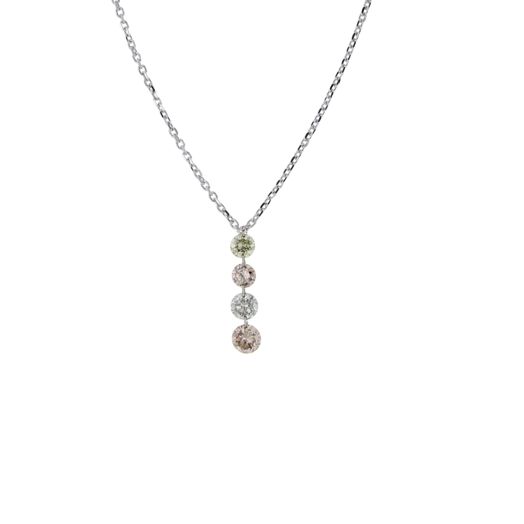 18K White Gold Exposed Diamond Pendant Necklace, TDW.46