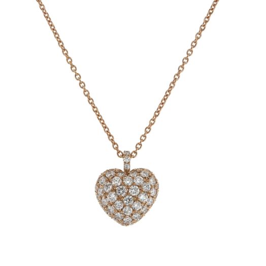 Rose gold diamond heart necklace