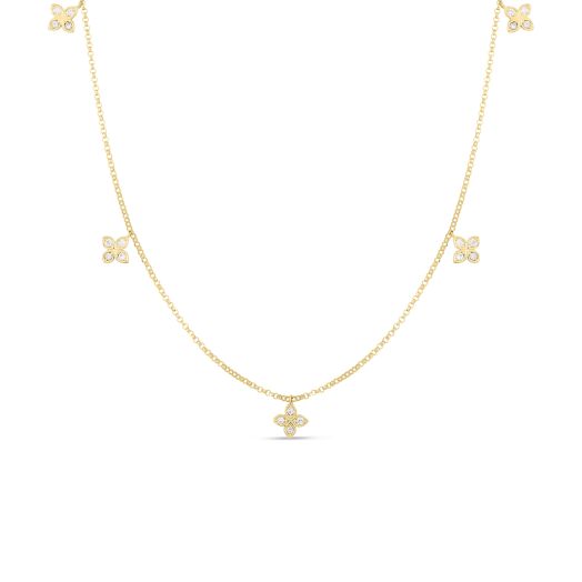 Diamond flower station necklace
