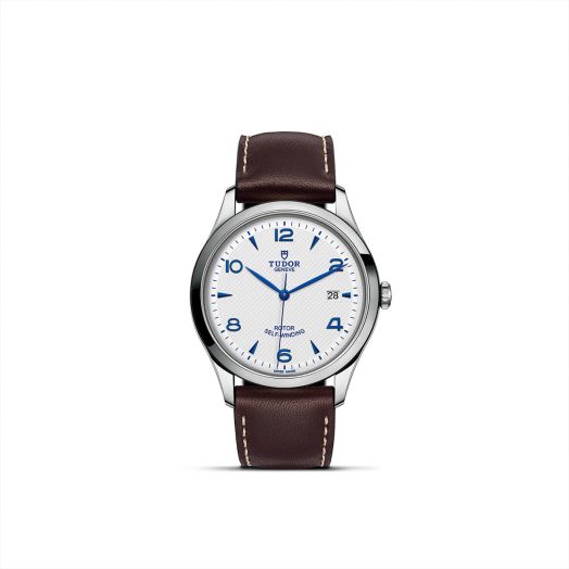 TUDOR 1926, 41MM Opaline and Blue Dial, Brown Leather Bracelet