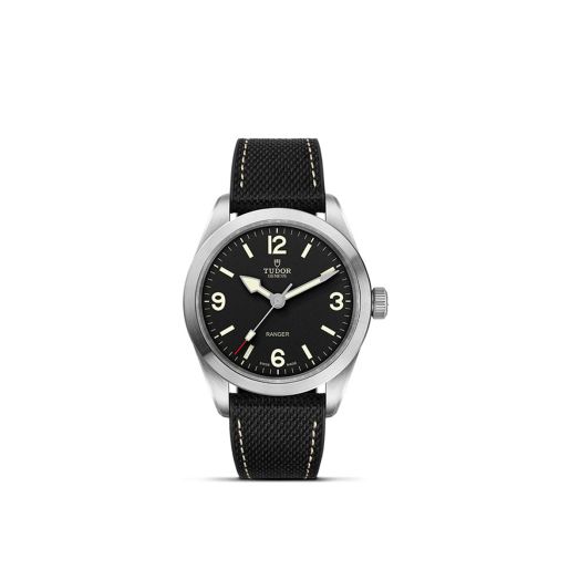 Tudor Ranger, 39MM Black Dial, Leather and Rubber Strap