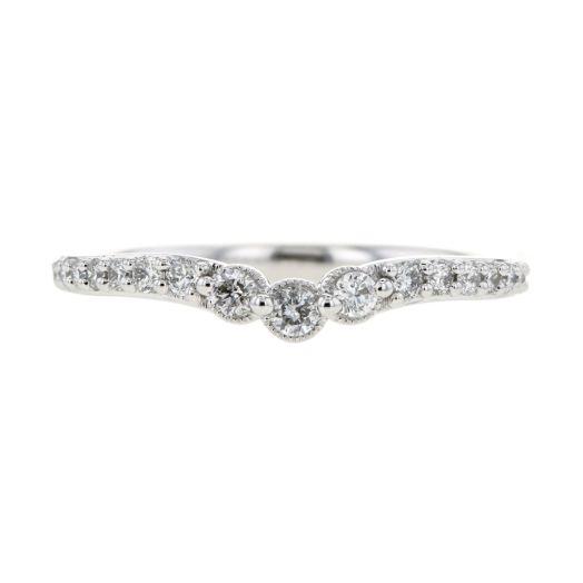 Diamond curved wedding band
