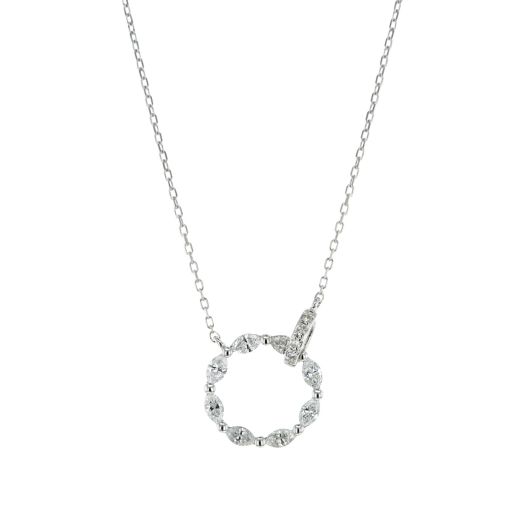 Diamond circle pendant necklace