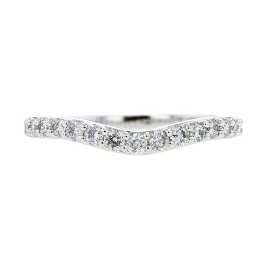 Diamond curved wedding band