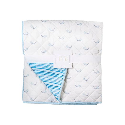 Whale quilted baby blanket