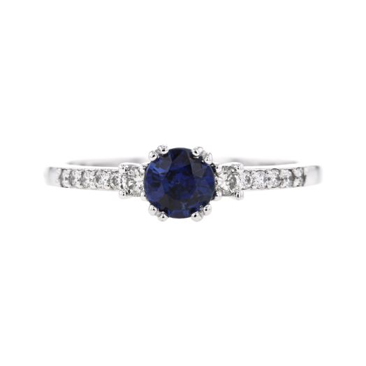 Blue sapphire and diamond ring