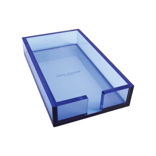 Blue acrylic guest towel tray