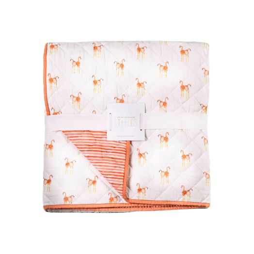 Flamingo quilted baby blanket