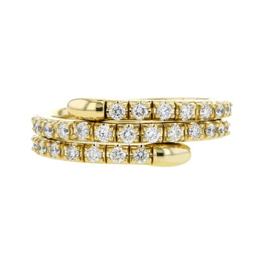 Yellow gold diamond wrap ring