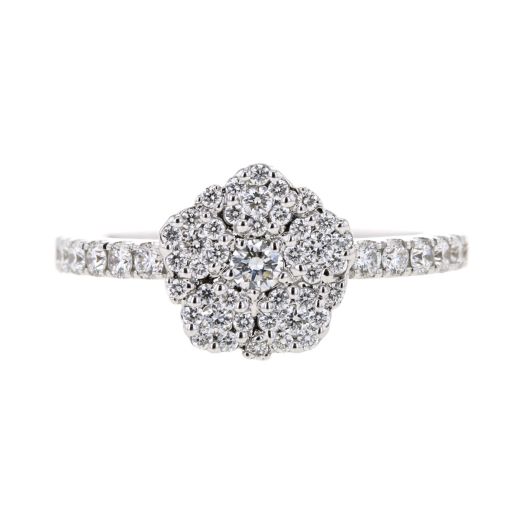 Floral cluster diamond ring
