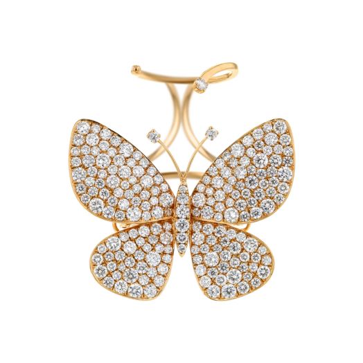 diamond accented flower ring in rose gold