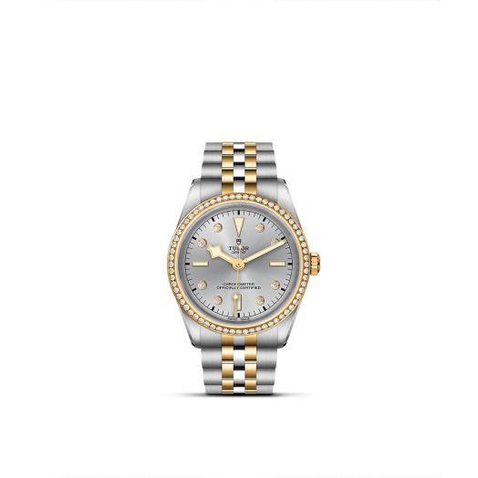 TUDOR Black Bay 36 S&G, 36MM Diamond-Set Silver Dial and Bezel, Steel and Yellow Gold Bracelet