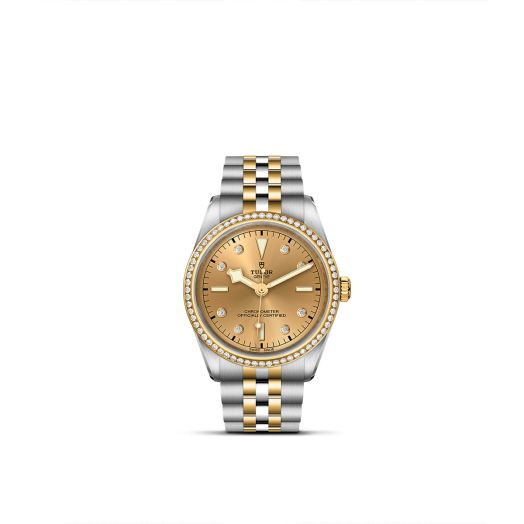 TUDOR Black Bay 36 S&G, 36MM Diamond-Set Champagne Dial and Bezel, Steel and Yellow Gold Bracelet
