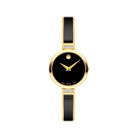 Black ceramic Movado watch