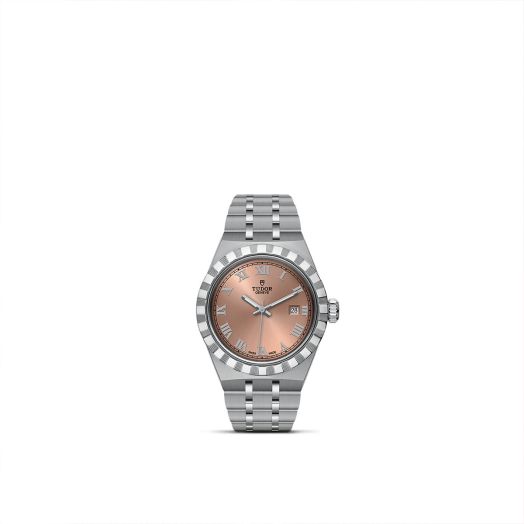 TUDOR Royal, 28MM Salmon Dial, Satin-Brushed Integrated Steel Bracelet