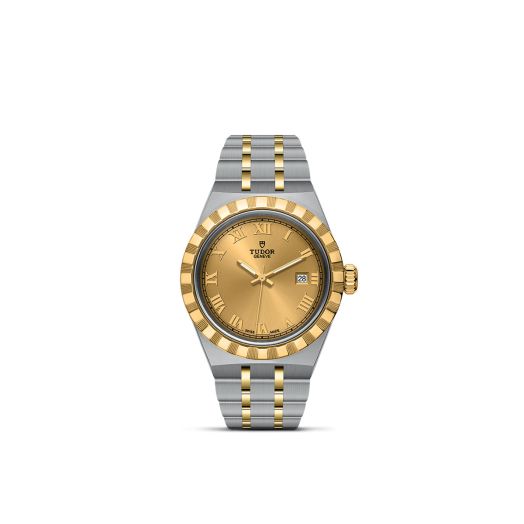 TUDOR Royal, 28MM Champagne-Color Dial, Steel and Yellow Gold Bracelet
