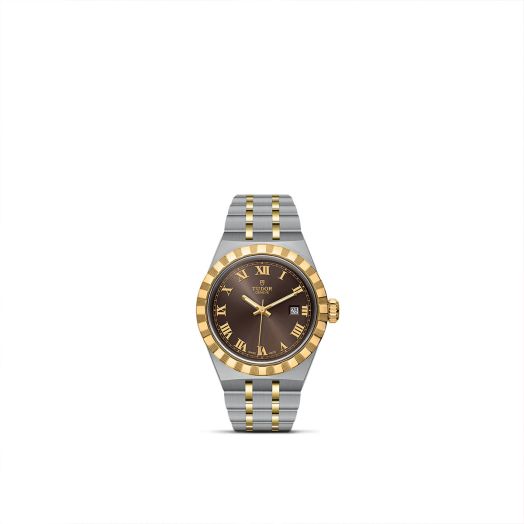 TUDOR Royal, 28MM Chocolate Brown Dial, Steel and Yellow Gold Bracelet