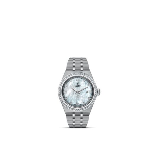 TUDOR Royal, 28MM Diamond-Set Mother-of-Pearl Dial, Satin-Brushed Integrated Steel Bracelet