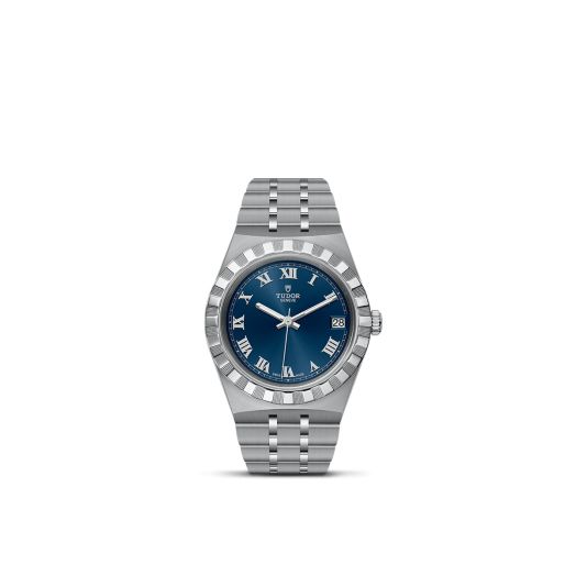 TUDOR Royal, 34MM Blue Dial, Satin-Brushed Integrated Steel Bracelet