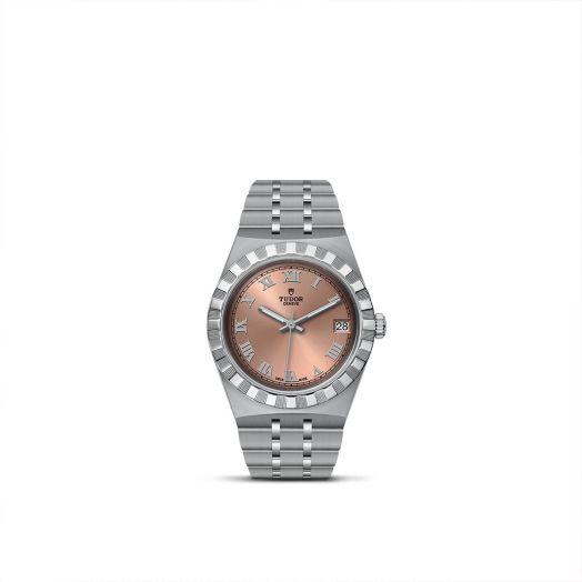 TUDOR Royal, 34MM Salmon Dial, Satin-Brushed Integrated Steel Bracelet
