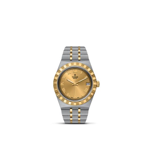TUDOR Royal, 34MM Champagne-Color Dial, Steel and Yellow Gold Bracelet
