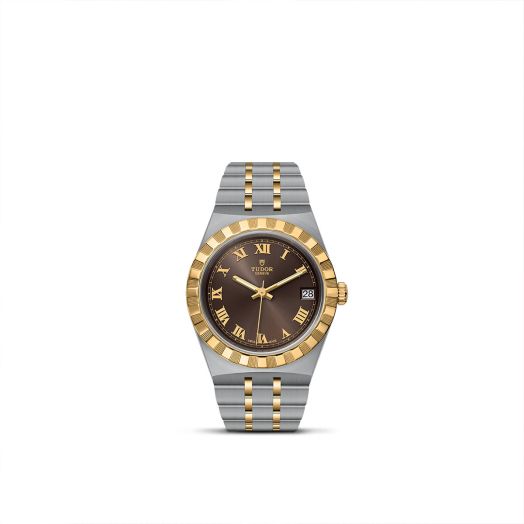 TUDOR Royal, 34MM Chocolate Brown Dial, Steel and Yellow Gold Bracelet