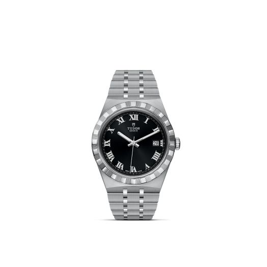 TUDOR Royal, 38MM Black Dial, Satin-Brushed Integrated Steel Bracelet