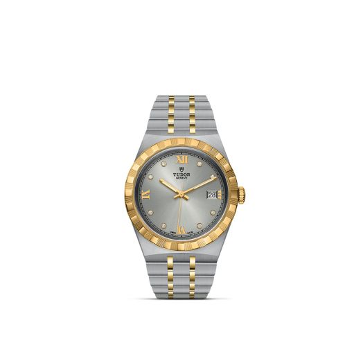 TUDOR Royal, 38MM Diamond-Set Silver Dial, Steel and Yellow Gold Bracelet