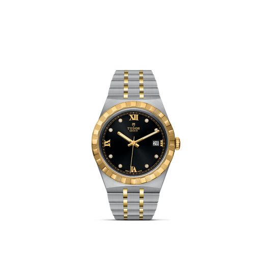 TUDOR Royal, 38MM Diamond-Set Black Dial, Steel and Yellow Gold Bracelet