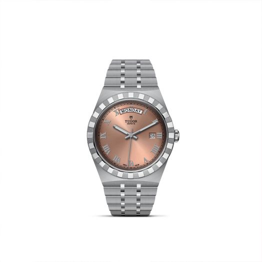 TUDOR Royal, 41MM Salmon Dial, Satin-Brushed Integrated Steel Bracelet