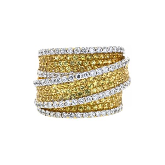 Yellow sapphire and diamond wrap ring