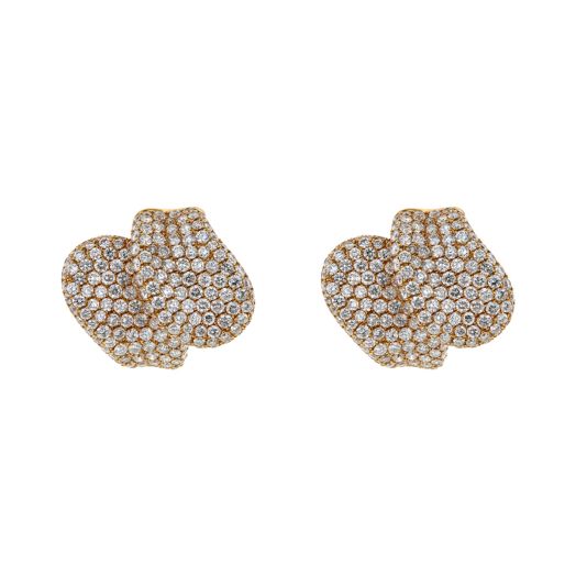 Rose Gold Overlapping Diamond Earrings