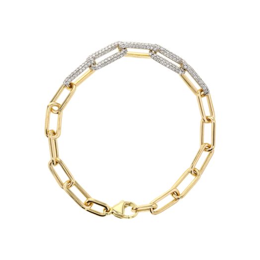 Paperclip diamond bracelet