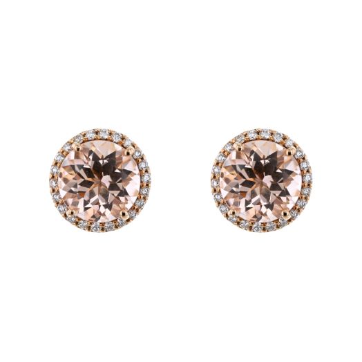 Morganite stud earrings