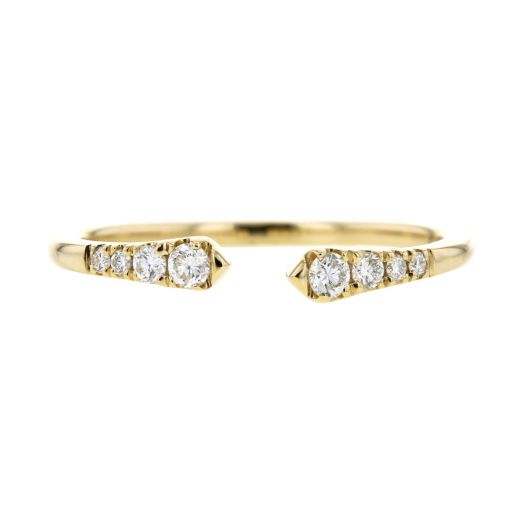 Diamond open cuff ring