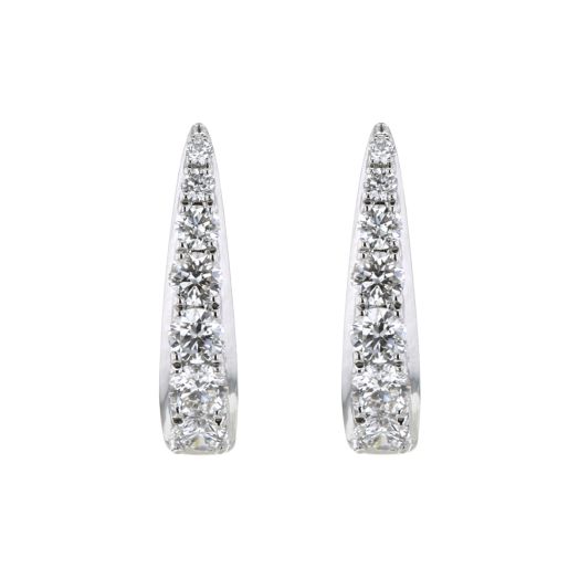 Diamond graduated hoop earrings
