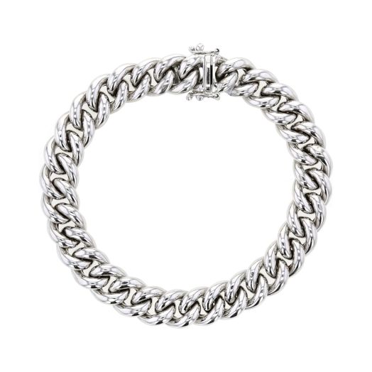 white gold curb link bracelet