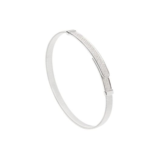 White gold and diamond bangle bracelet