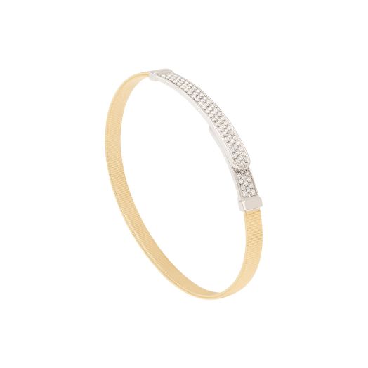 Yellow gold and diamond bangle bracelet