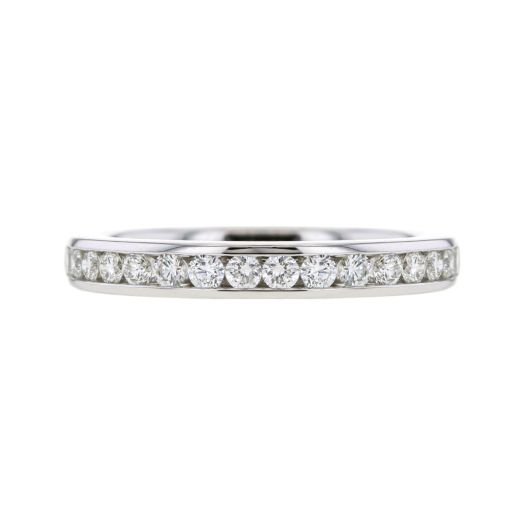 white gold band with diamond rounds
