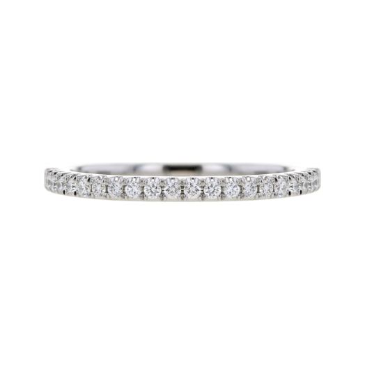 White gold diamond band set with pave diamonds