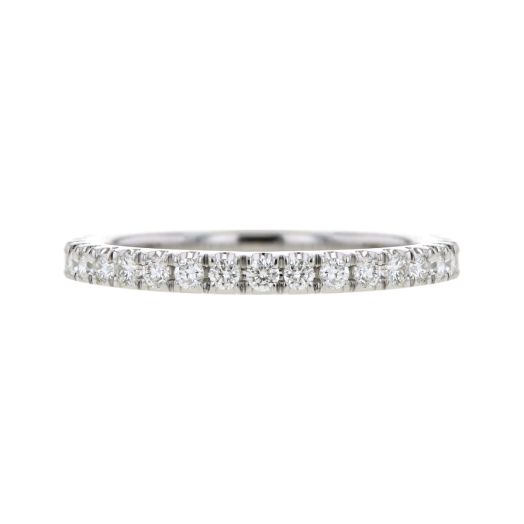 white gold band with diamond rounds