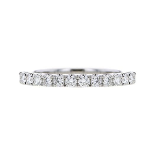 white gold band lined with diamond rounds
