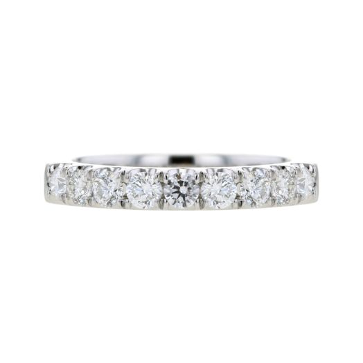 white gold band lined with diamond rounds