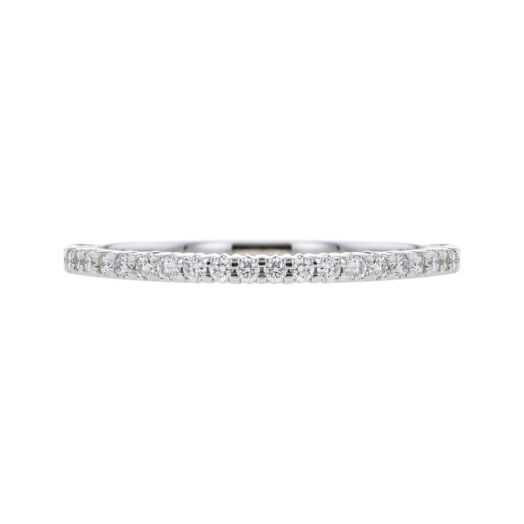thin white gold band lined with petite diamond rounds