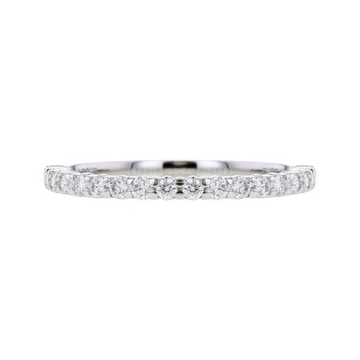 white gold band lined with diamond rounds