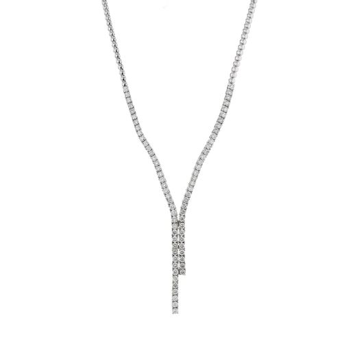 Diamond "Y" necklace crafted in white gold