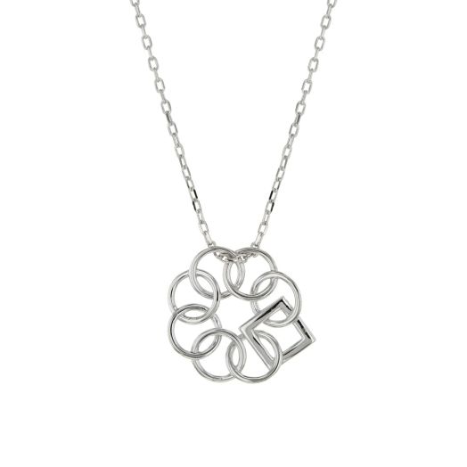 sterling silver necklace with interlocking circles pendant