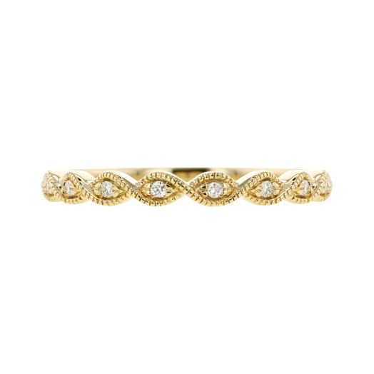 Yellow gold diamond thin band